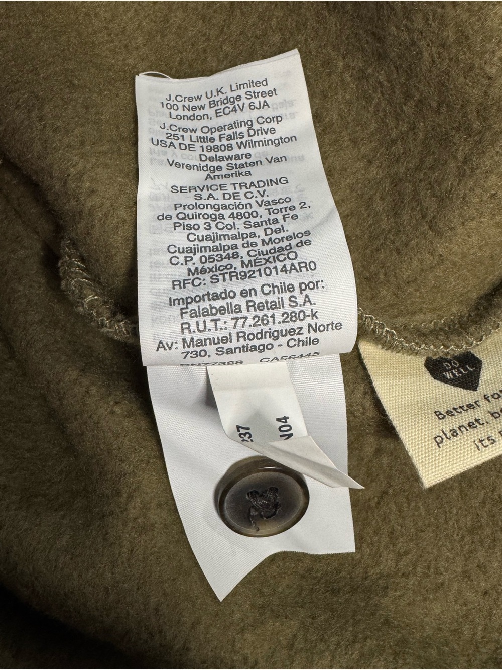 Madewell MWL Women's XS Earthy Green Mock Neck Sweater w/ Front Pocket & Buttons - Picture 10 of 13